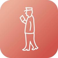 Guard Checking Passport Vector Icon