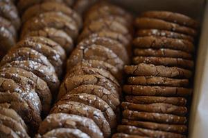 Chocolate cookies, many brown cookie. photo