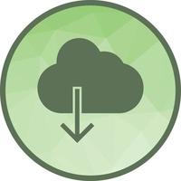 Cloud with downward arrow Low Poly Background Icon vector