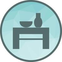 icono de fondo de baja poli de mesa de decoración vector