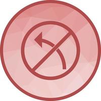 No left turn Low Poly Background Icon vector