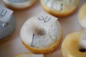 Graduation mini doughnuts for catering. khobar, Saudi Arabia, 13, July 2022. photo