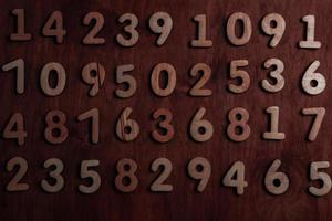 Background of numbers. from zero to nine. Numbers texture. Finance data concept. Mathematic. Seamless pattern with numbers. financial crisis concept. Business success. photo
