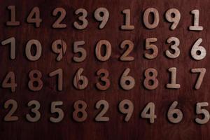 Background of numbers. from zero to nine. Numbers texture. Finance data concept. Mathematic. Seamless pattern with numbers. financial crisis concept. Business success. photo