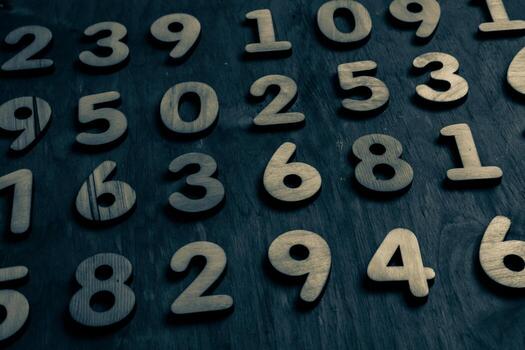 Background of numbers. from zero to nine. Numbers texture. Finance data concept. Mathematic. Seamless pattern with numbers. financial crisis concept. Business success. photo