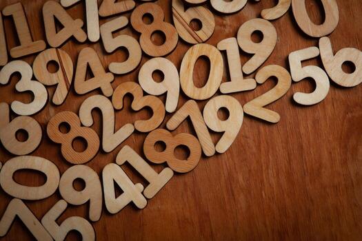 Background of numbers. from zero to nine. Numbers texture. Finance data concept. Mathematic. Seamless pattern with numbers. financial crisis concept. Business success. photo