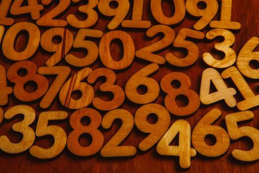 Background of numbers. from zero to nine. Numbers texture. Finance data concept. Mathematic. Seamless pattern with numbers. financial crisis concept. Business success. photo