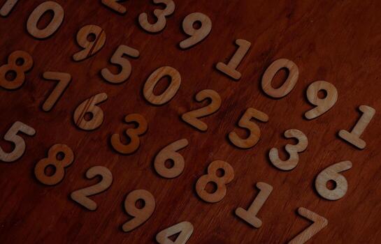 Background of numbers. from zero to nine. Numbers texture. Finance data concept. Mathematic. Seamless pattern with numbers. financial crisis concept. Business success. photo