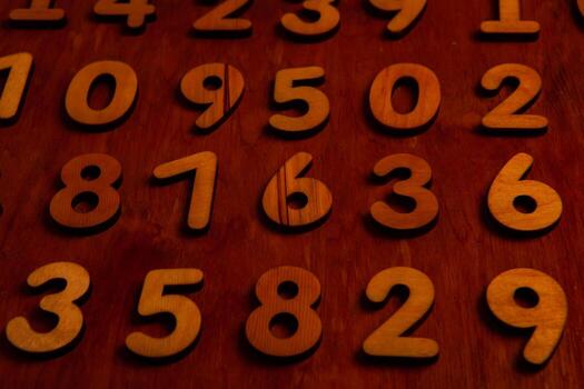 Background of numbers. from zero to nine. Numbers texture. Finance data concept. Mathematic. Seamless pattern with numbers. financial crisis concept. Business success. photo