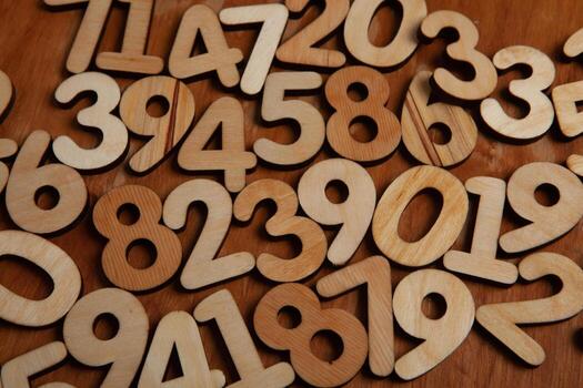 Background of numbers. from zero to nine. Numbers texture. Finance data concept. Mathematic. Seamless pattern with numbers. financial crisis concept. Business success. photo