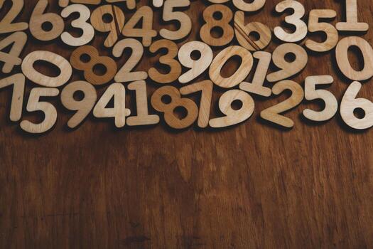 Background of numbers. from zero to nine. Numbers texture. Finance data concept. Mathematic. Seamless pattern with numbers. financial crisis concept. Business success. photo