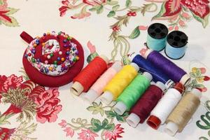 pins and thread for sewing photo