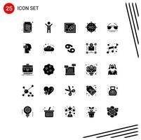 25 iconos creativos signos y símbolos modernos de galsses expanden la flecha del marco y los elementos de diseño vectorial editables vector