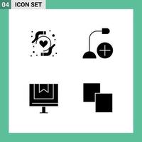 4 Creative Icons Modern Signs and Symbols of health insurance commerce add gadget e Editable Vector Design Elements