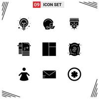 Set of 9 Modern UI Icons Symbols Signs for grid towel protective dry business Editable Vector Design Elements