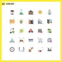 Group of 25 Flat Colors Signs and Symbols for business target relax arrow board Editable Vector Design Elements