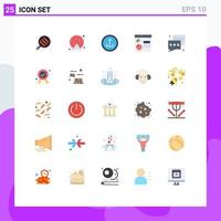 Editable Vector Line Pack of 25 Simple Flat Colors of programming develop application data navigation Editable Vector Design Elements