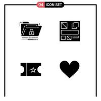 Pictogram Set of Simple Solid Glyphs of encryption ticket network mockup instagram Editable Vector Design Elements