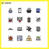 paquete de iconos de vectores de stock de 16 signos y símbolos de línea para reparación de herramientas máquina de escribir manual de iphone elementos de diseño de vectores creativos editables