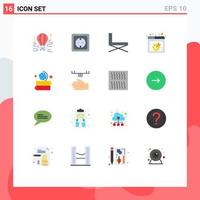 Universal Icon Symbols Group of 16 Modern Flat Colors of web setting spanner power supply sit interior Editable Pack of Creative Vector Design Elements