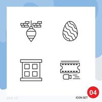 4 Creative Icons Modern Signs and Symbols of plumb window tool nature animation Editable Vector Design Elements