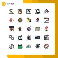 25 Thematic Vector Filled line Flat Colors and Editable Symbols of arrows real browser location estate Editable Vector Design Elements