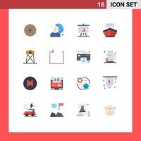 16 Universal Flat Color Signs Symbols of transportation filled world cargo pie chart Editable Pack of Creative Vector Design Elements