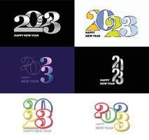 Big Set of 2023 Happy New Year logo text design 2023 number design template vector