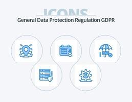 Gdpr Blue Icon Pack 5 Icon Design. tick. gdpr. location. calendar. gdpr vector