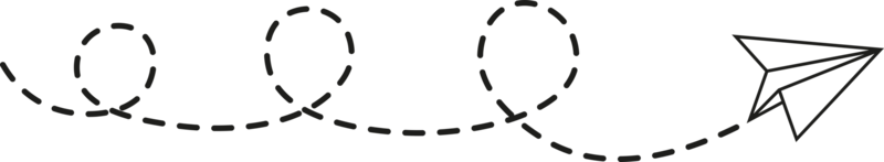 ruta de avión de papel de línea discontinua png