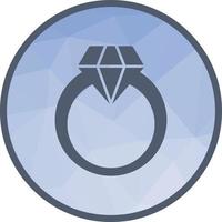 anillo de diamantes icono de fondo de baja poli vector
