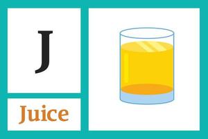 Alphabet with letter J for Juice vector