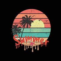 diseño tipográfico de verano, diseño de camisetas, plantilla vectorial de camisetas de playa marina vector