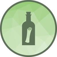 Scroll in Bottle Low Poly Background Icon vector