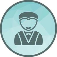 Man as Waiter Low Poly Background Icon vector