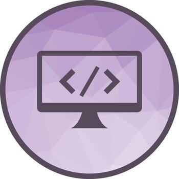 Programming Low Poly Background Icon vector