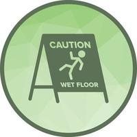 Wet Floor Sign Low Poly Background Icon vector