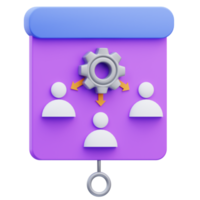 Ilustración de presentación en 3D del icono de presentación del proyecto de gestión png
