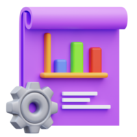 3d render illustration of project management analysis result icon png