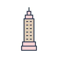 icono de vector lleno de línea de torre