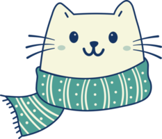 carino gatto con inverno sciarpa png