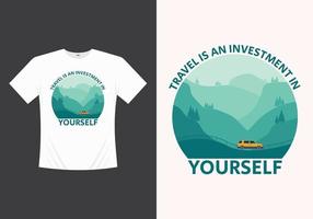 Adventure traveling outdoor t-shirt vector printable template design