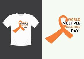 diseño de plantilla de camiseta de esclerosis múltiple vector