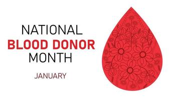 mes nacional del donante de sangre vector