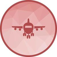 Plane on Runway Low Poly Background Icon vector