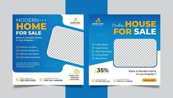 Real Estate Property Social Media Post or Modern Home Sale Social Media Promotion Square Flyer Web Banner Design Template vector