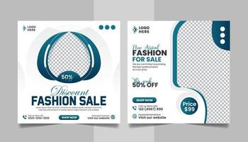 Fashion Sale New Collection Promotion Social Media Post Design Square Web Banner Template. vector