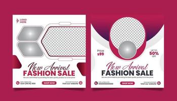 Fashion Sale New Collection Promotion Social Media Post Design Square Web Banner Template. vector