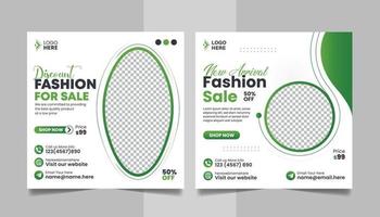 Fashion Sale New Collection Promotion Social Media Post Design Square Web Banner Template. vector