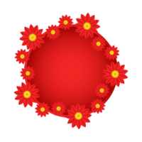 Floral Frame Red free png